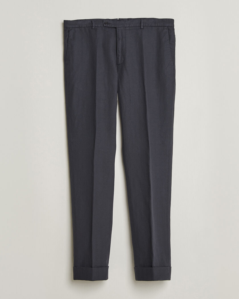 Morris Jack Herringbone Cotton Trousers Blue – Blu