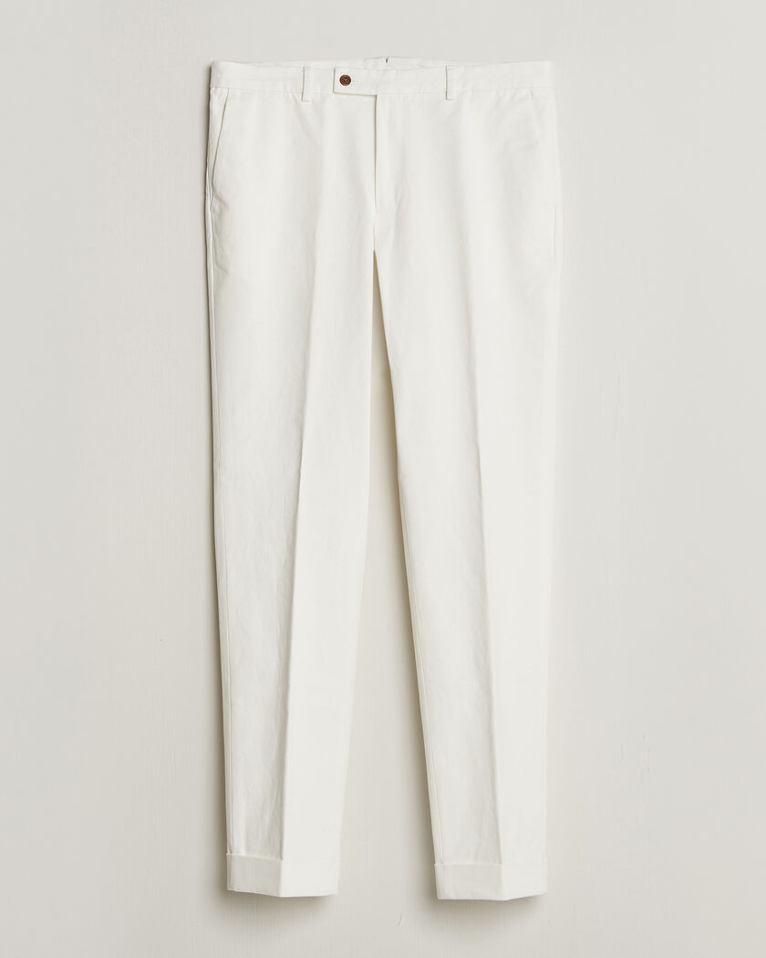 Morris Jack Cotton Trousers Off White – Bianco