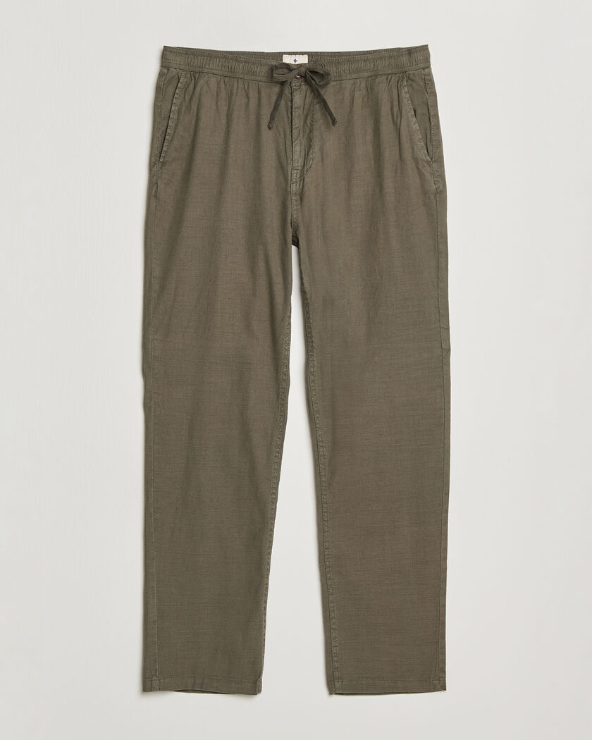  Morris Fenix Linen Trousers Olive – Verde