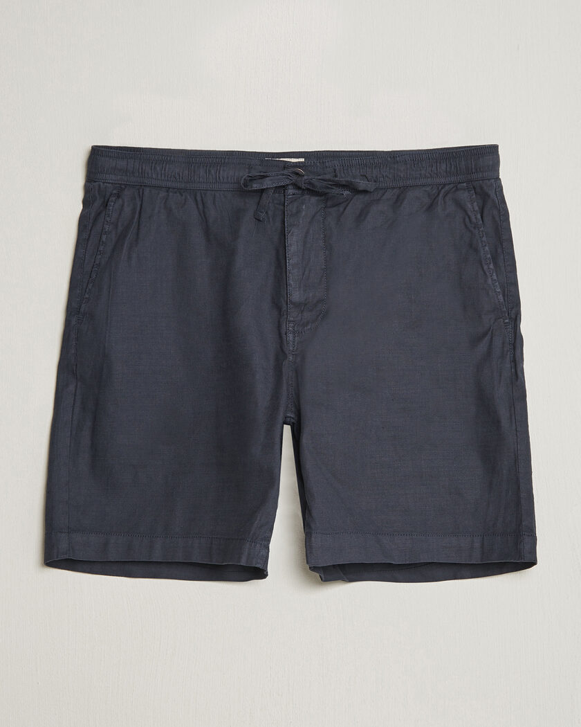 Morris Fenix Linen Shorts Dark Blue – Blu