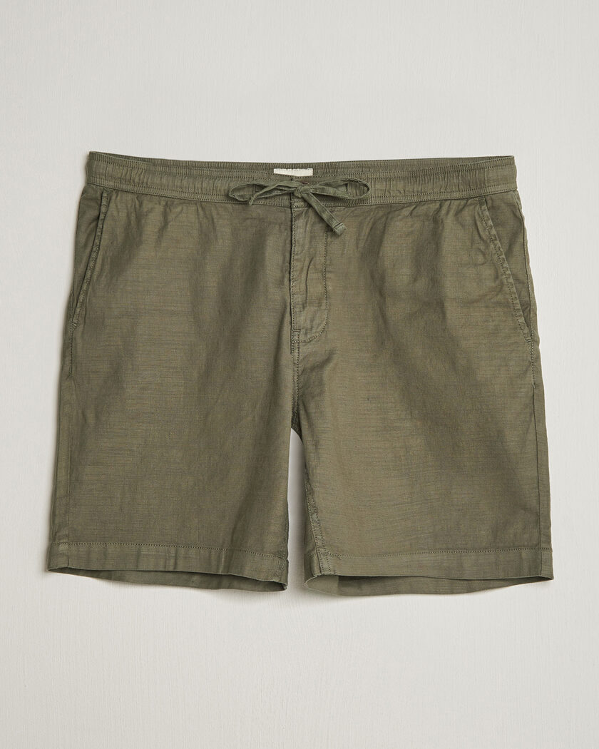 Morris Fenix Linen Shorts Olive – Verde