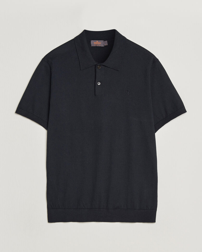 Morris Riley Short Sleeve Polo Navy – Blu