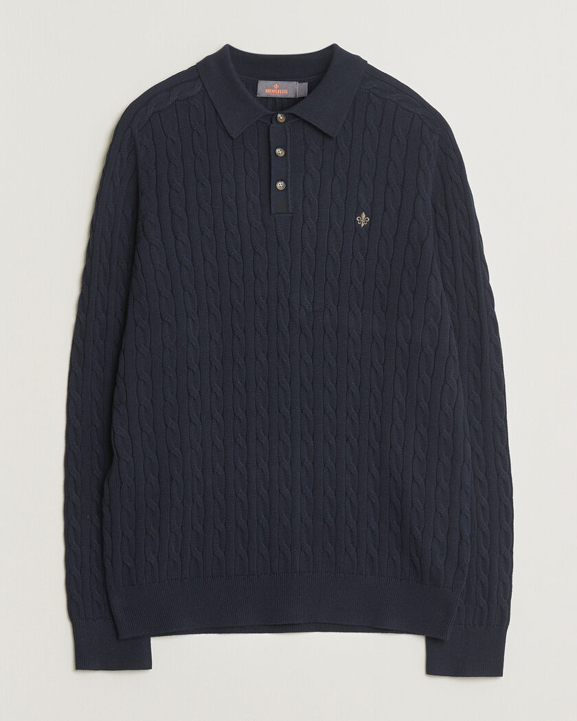 Morris Lancaster Cable Polo Navy – Blu