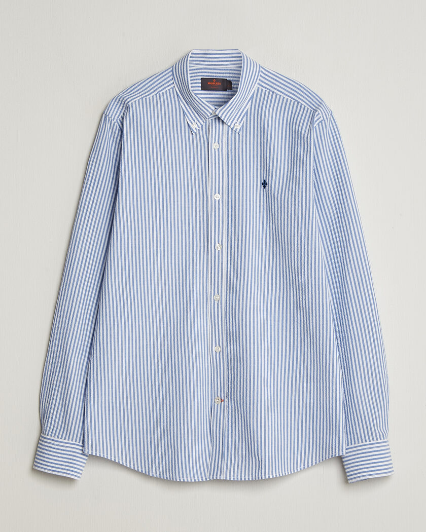 Morris Seersucker Shirt Blue – Blu