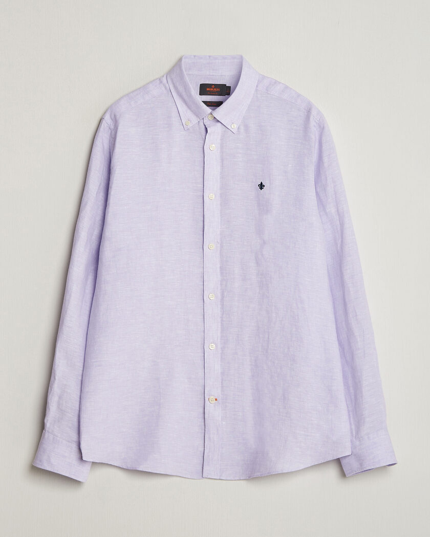 Morris Douglas Button Down Linen Shirt Purple – Viola