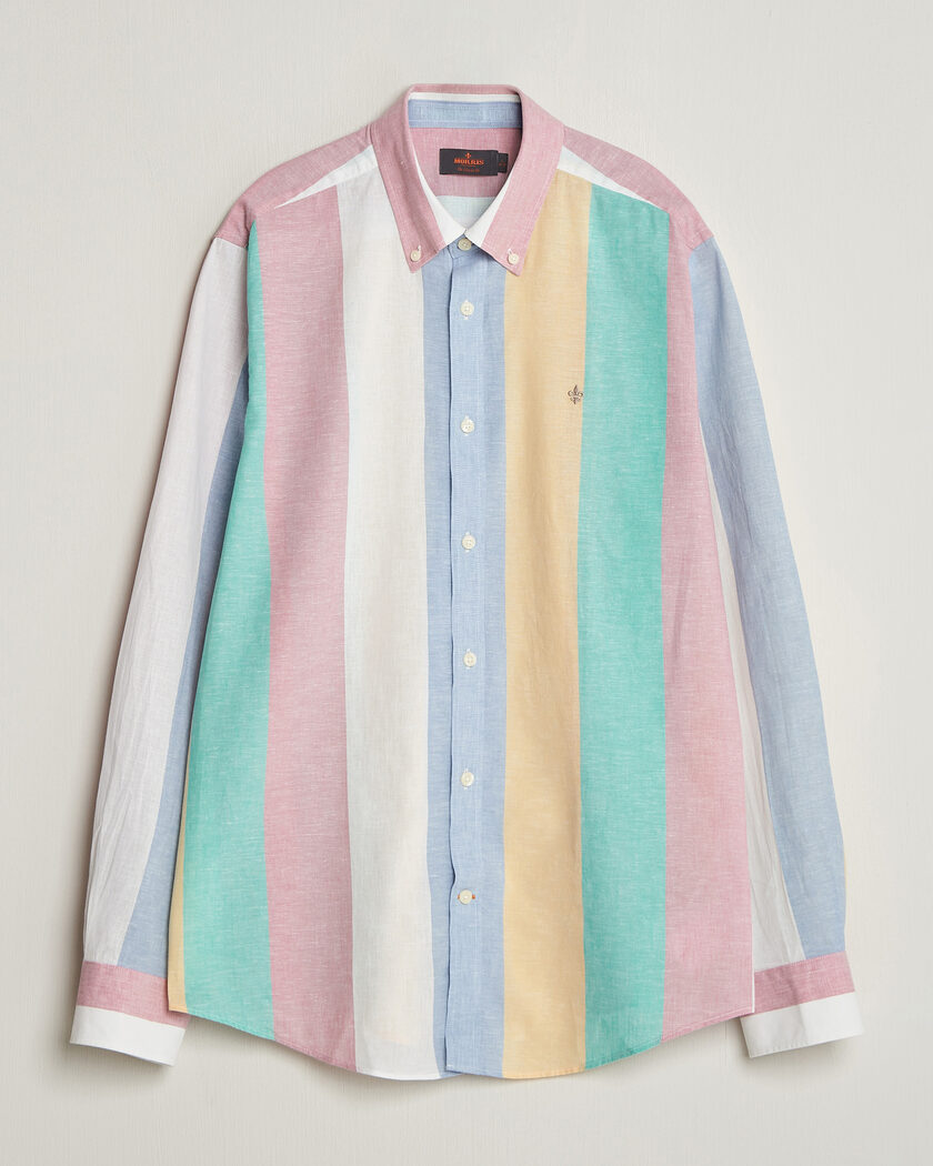 Morris Happy Striped Linen Shirt Multi – Multicolore