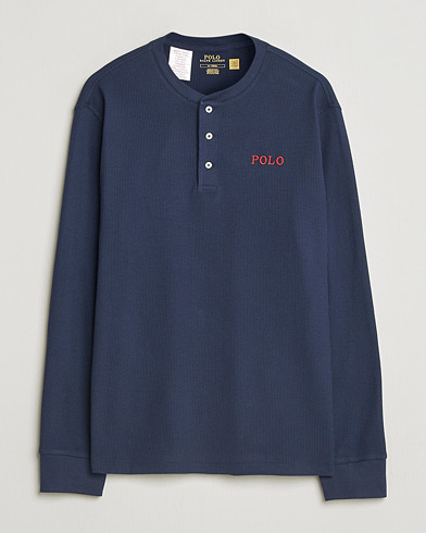 Polo Ralph Lauren Waffle Henley Loungewear Cruise Navy – Blu