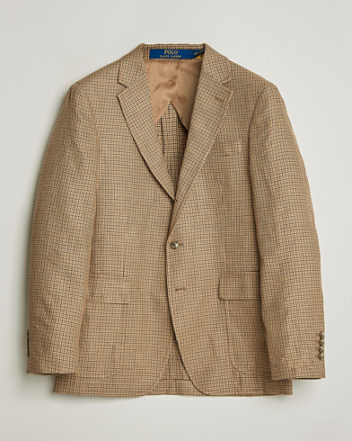 Polo Ralph Lauren Mini Guncheck Blazer Camel Multi – Marrone
