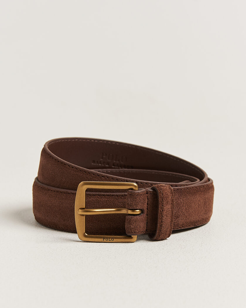 Polo Ralph Lauren Suede Belt Dark Brown – Marrone