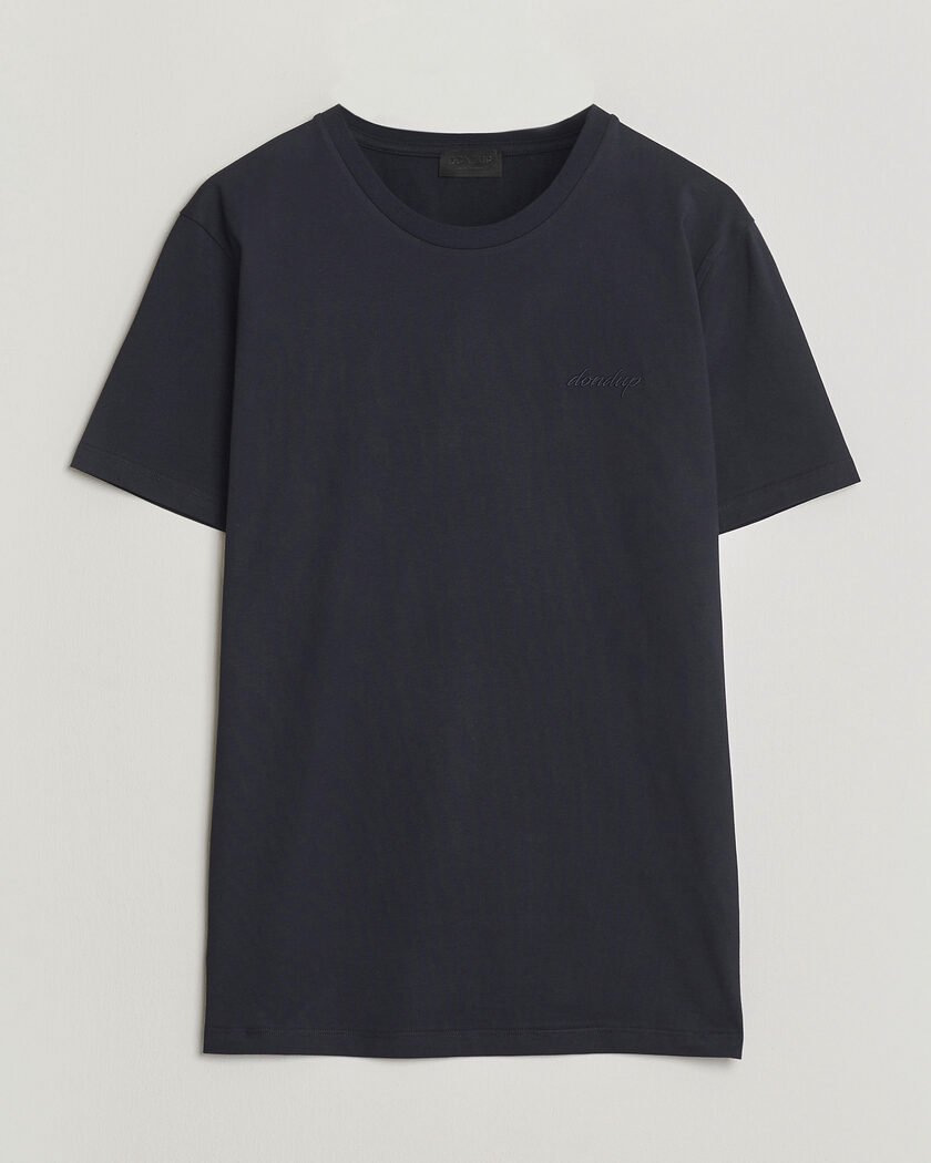Dondup Logo Crew Neck T-Shirt Navy – Blu