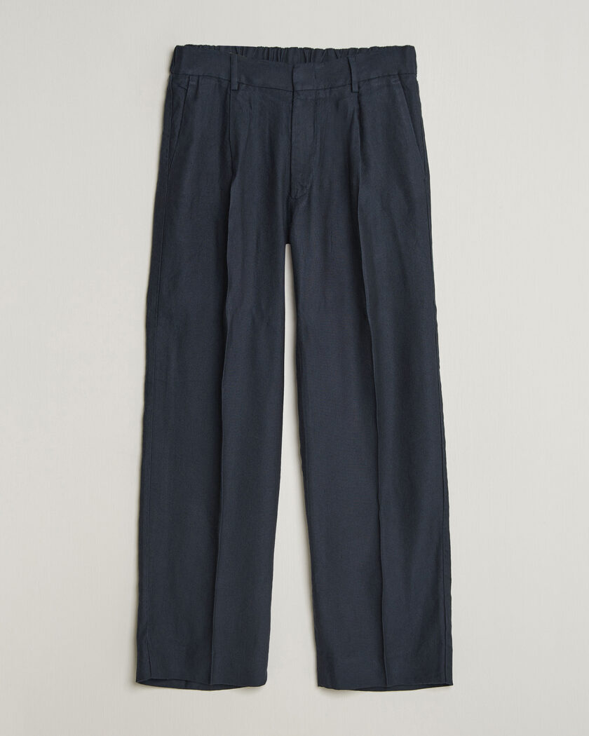 NN07 Kay Linen/Viscose Drawstring Trousers Deep Navy – Blu