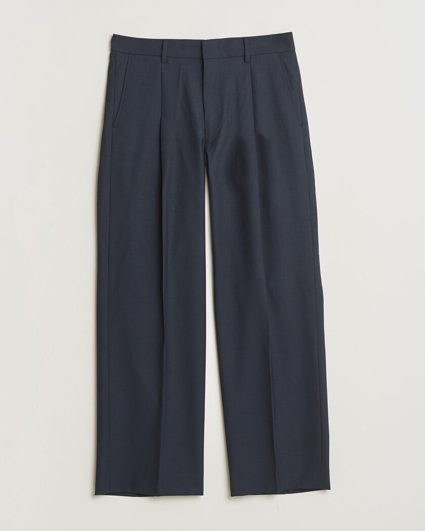 NN07 Kay Summer Wool Drawstring Trousers Deep Navy – Blu