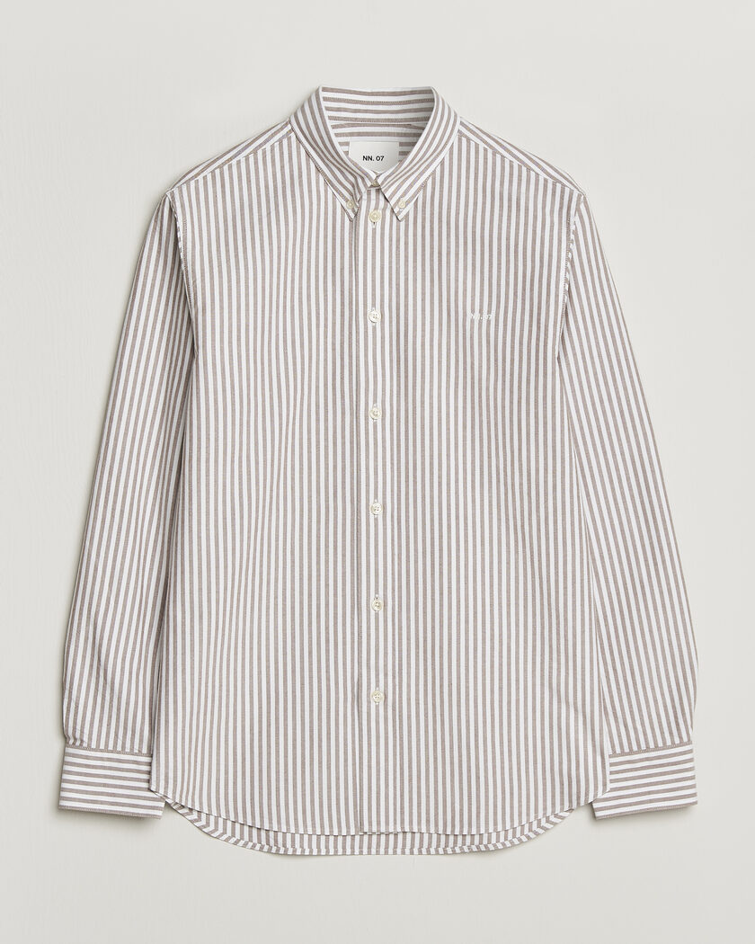 NN07 Colby Oxford Shirt Terracotta/White – Marrone