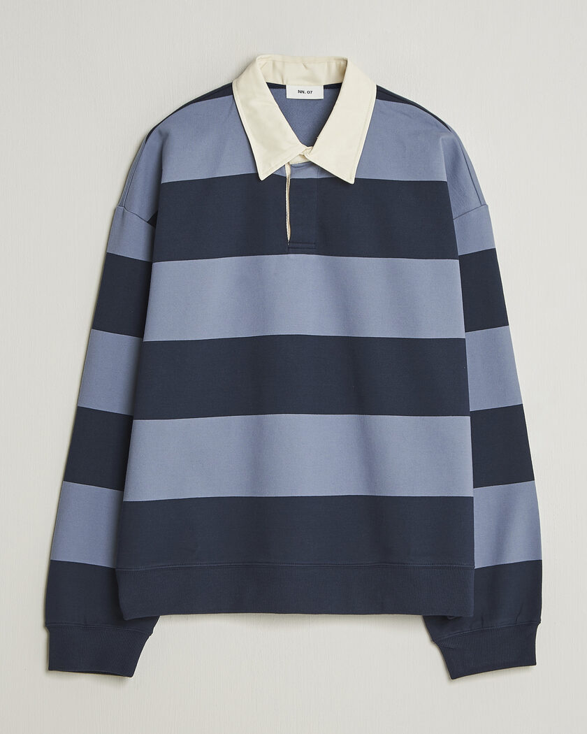 NN07 David Rugby Sweater Blue Stripe – Blu