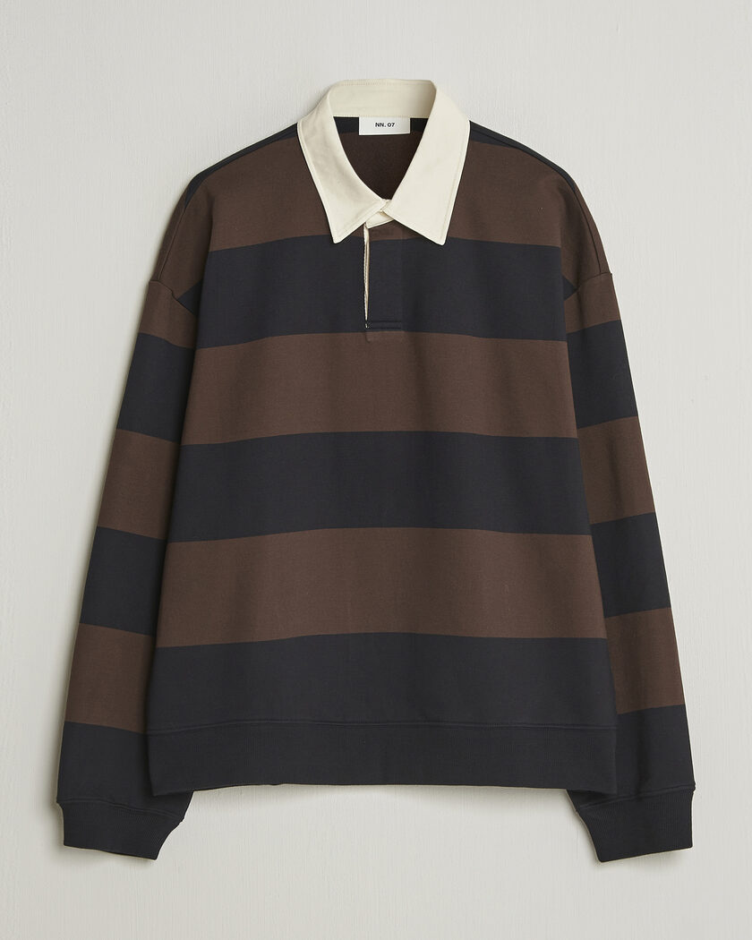 NN07 David Rugby Sweater Brown Stripe – Marrone