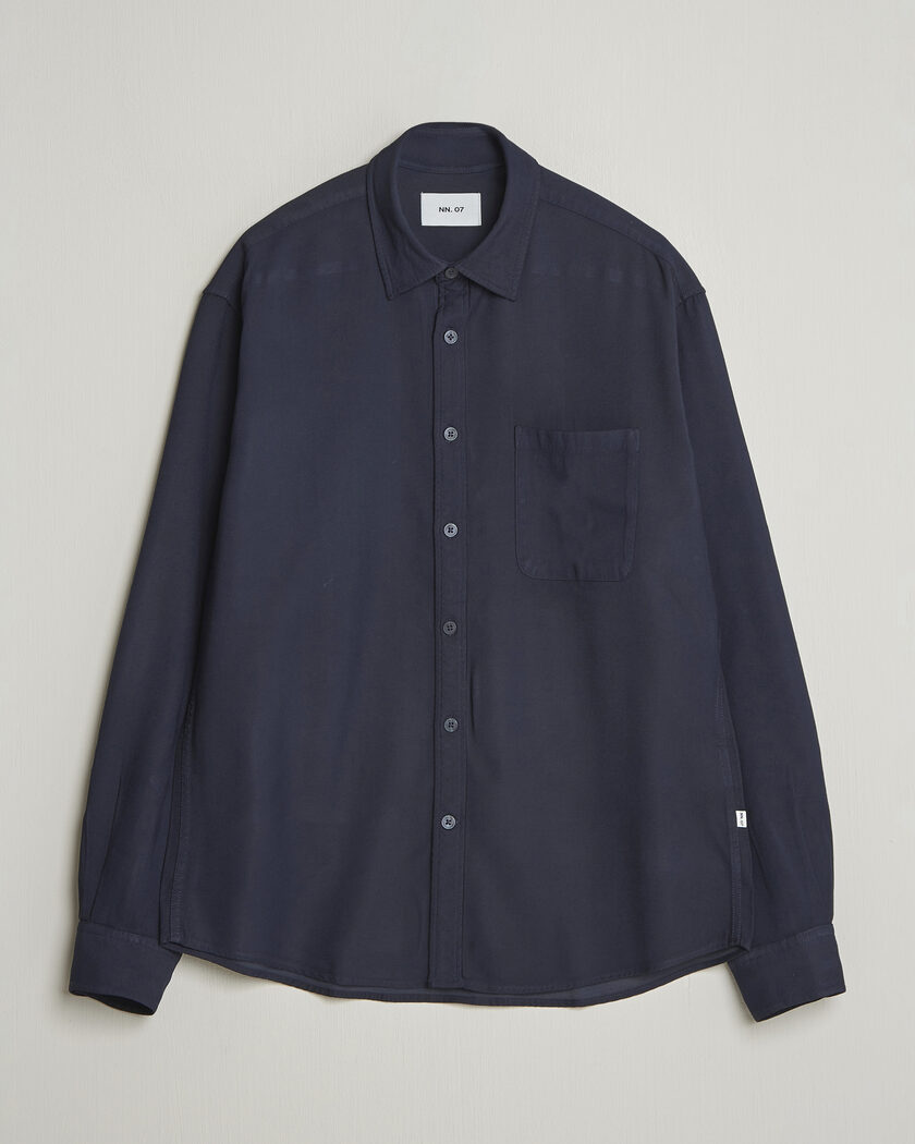 NN07 Deon Tencel Shirt Navy Blue – Blu