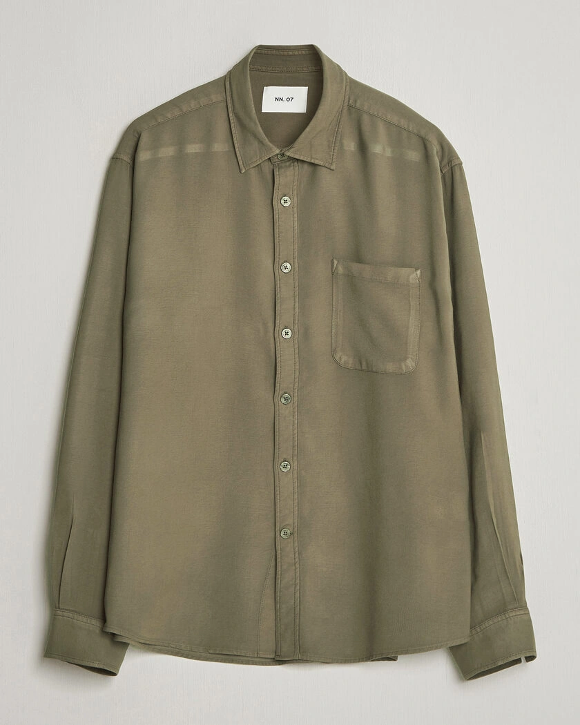 NN07 Deon Tencel Shirt Capers Green – Verde