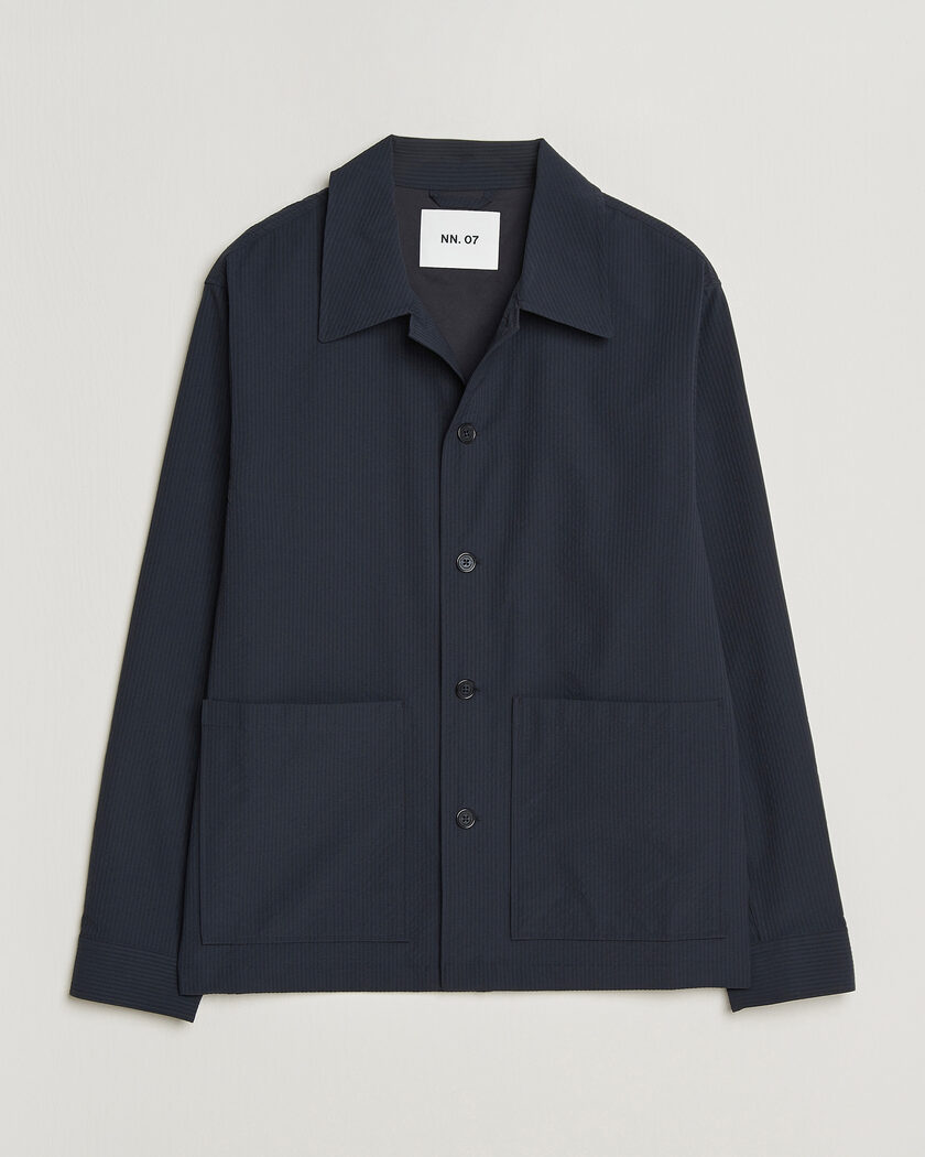 NN07 Blaze Seersucker Overshirt Navy Blue – Blu