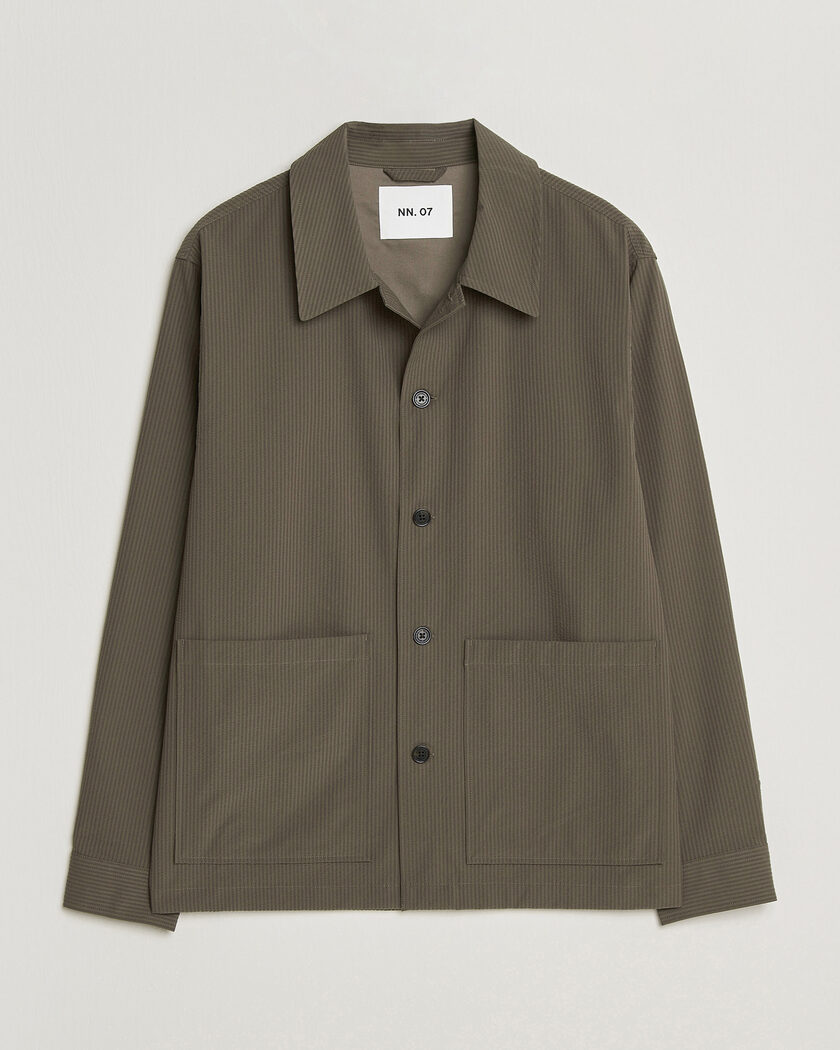 NN07 Blaze Seersucker Overshirt Mable Husk – Verde