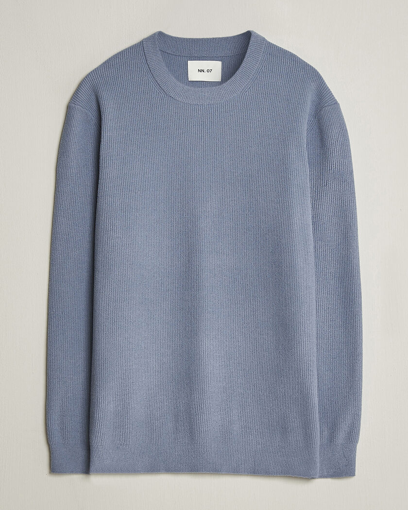 NN07 Danny Knitted Sweater Stone Blue – Blu
