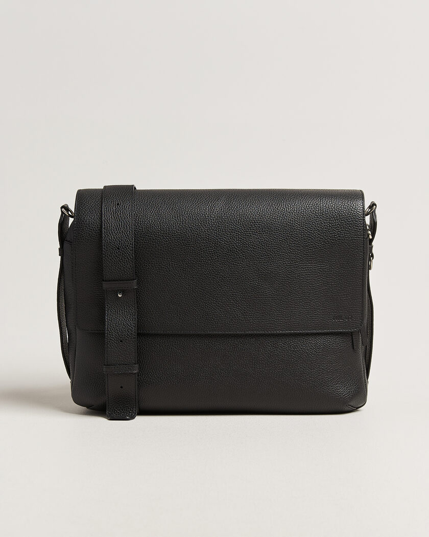 NN07 Port Satchel Grained Leather Briefcase Black – Nero