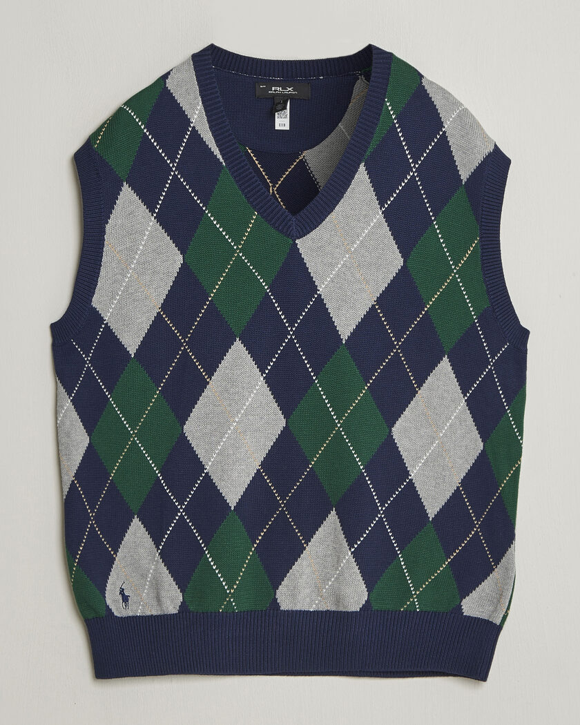 RLX Ralph Lauren Cotton Coolmax Vest Argyle Multi – Blu
