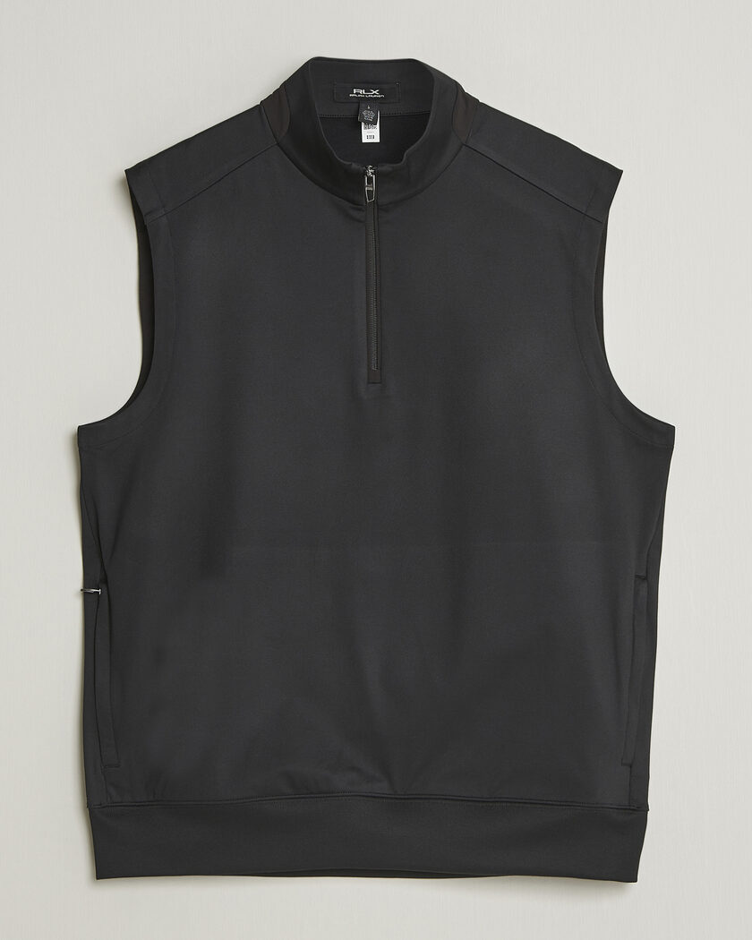 RLX Ralph Lauren Half-Zip Luxury Jersey Vest Polo Black – Nero