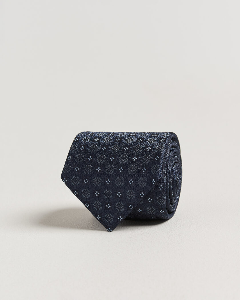 Brunello Cucinelli Jacquard Silk Tie Navy – Blu