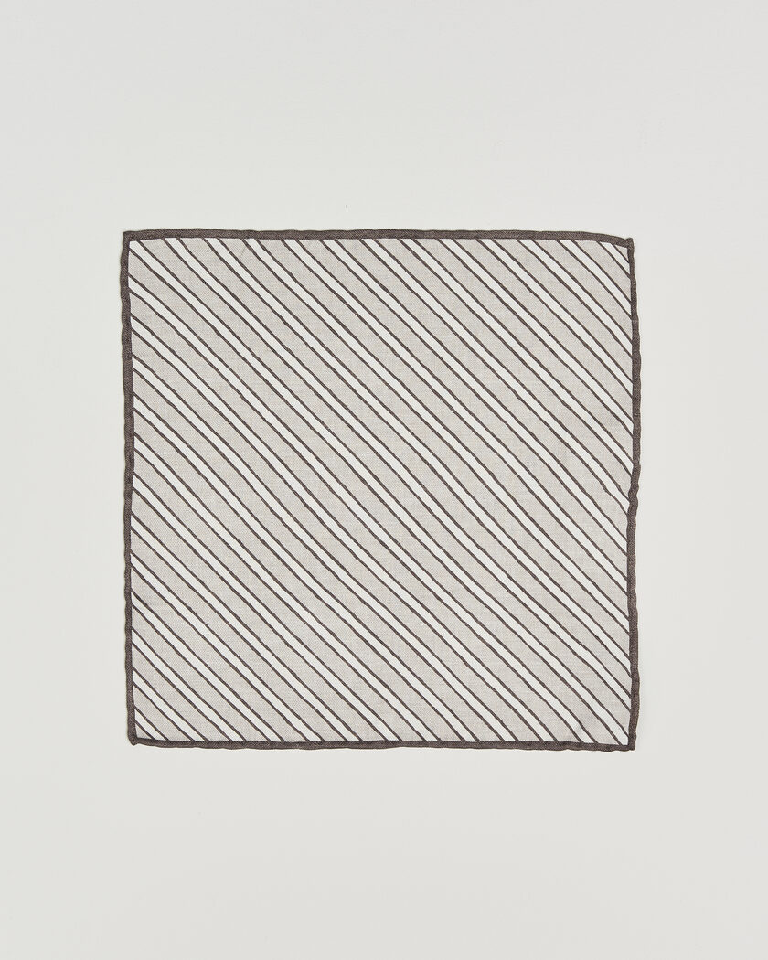 Brunello Cucinelli Striped Pocket Square Brown – Marrone