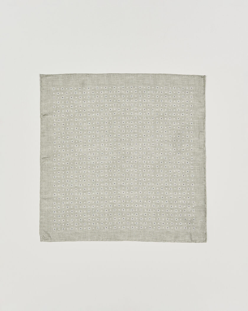 Brunello Cucinelli Printed Silk Pocket Square Olive – Verde