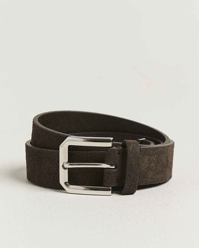 Brunello Cucinelli Classic Belt Brown Suede – Marrone