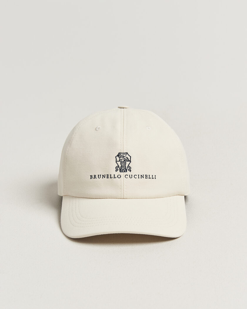 Brunello Cucinelli Twill Cotton Baseball Cap Off White – Bianco