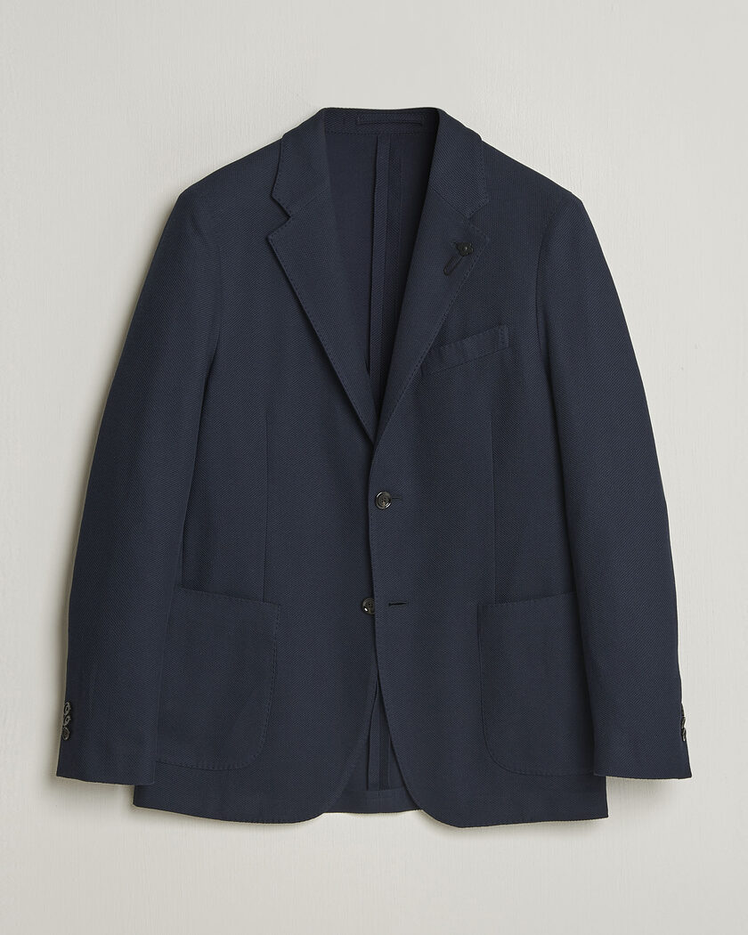 Lardini Loro Piana Jersey Piquet Cotton Blazer Navy – Blu