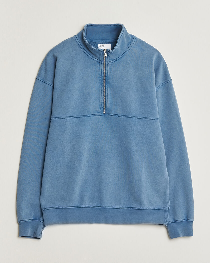Colorful Standard Classic Organic Half-Zip Faded Indigo – Blu