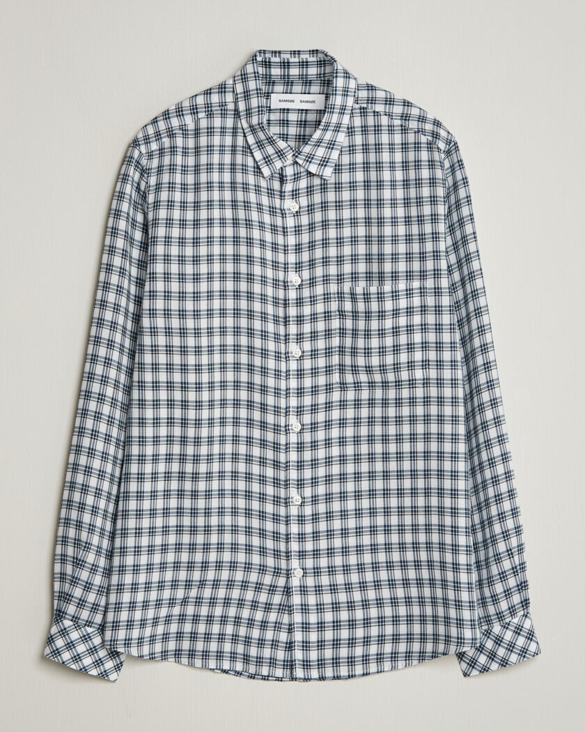 Samsøe Samsøe Ryan Tencel Checked Shirt Blue – Blu
