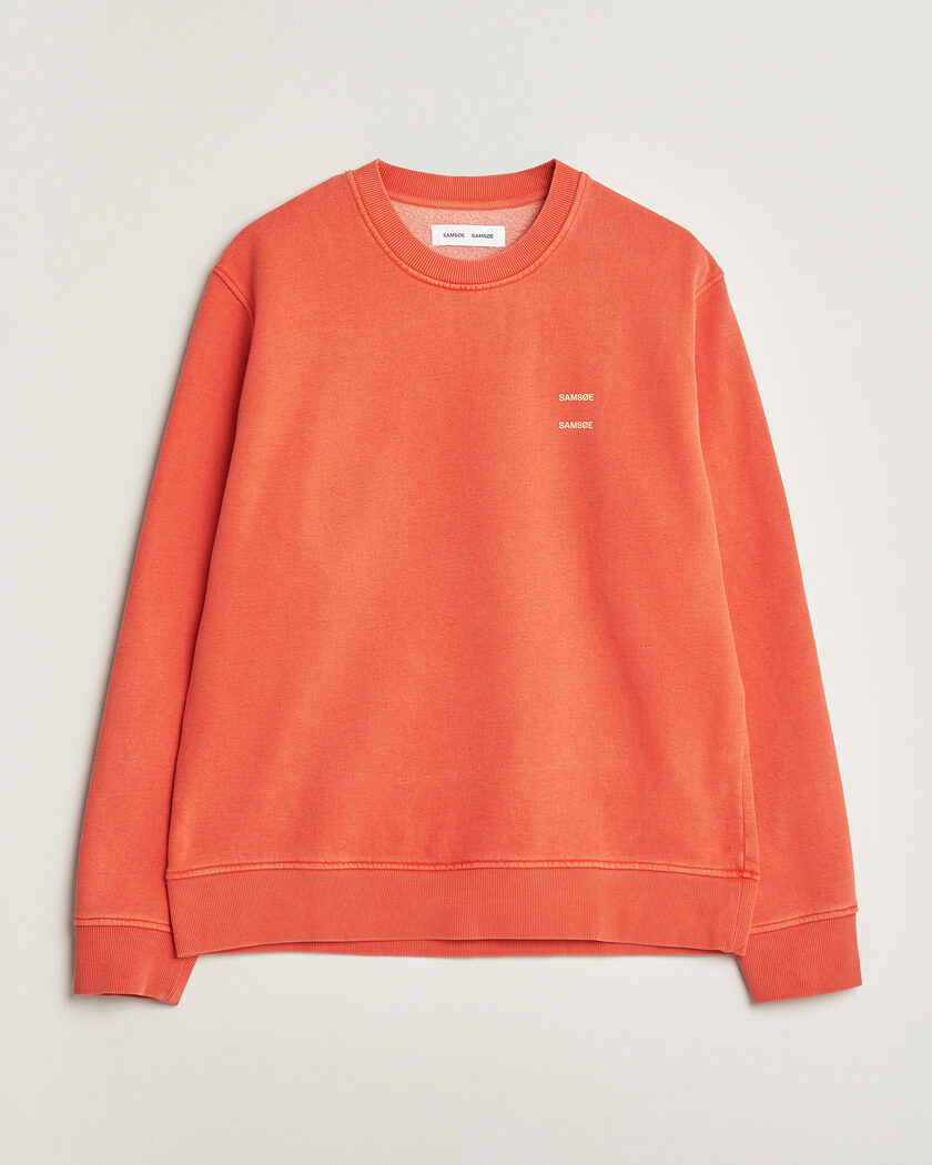 Samsøe Samsøe Joel Washed Organic Cotton Sweatshirt Aurora Red – Arancione