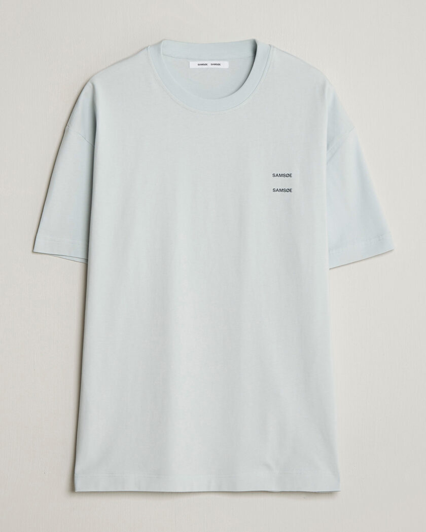 Samsøe Samsøe Joel Organic Cotton T-Shirt Skywriting – Blu