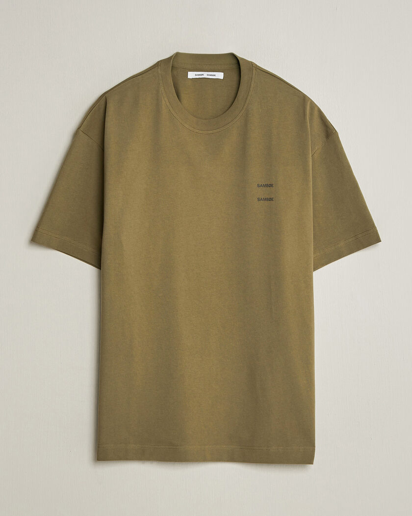 Samsøe Samsøe Joel Organic Cotton T-Shirt Burnt Olive – Verde