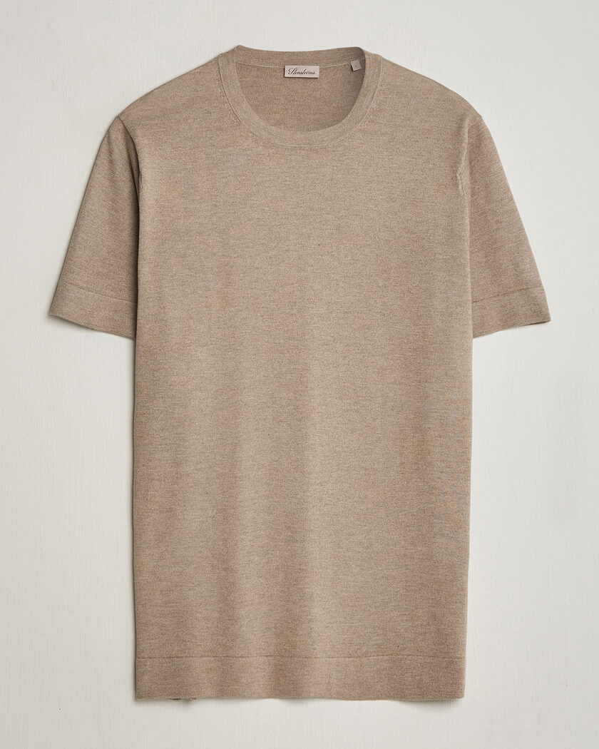 Stenströms Silk/Cashmere T-Shirt Taupe – Marrone
