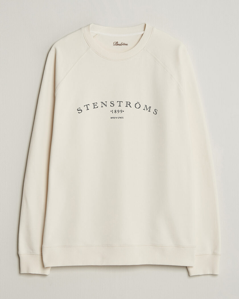Stenströms Raglan Crew Logo Sweater White – Bianco