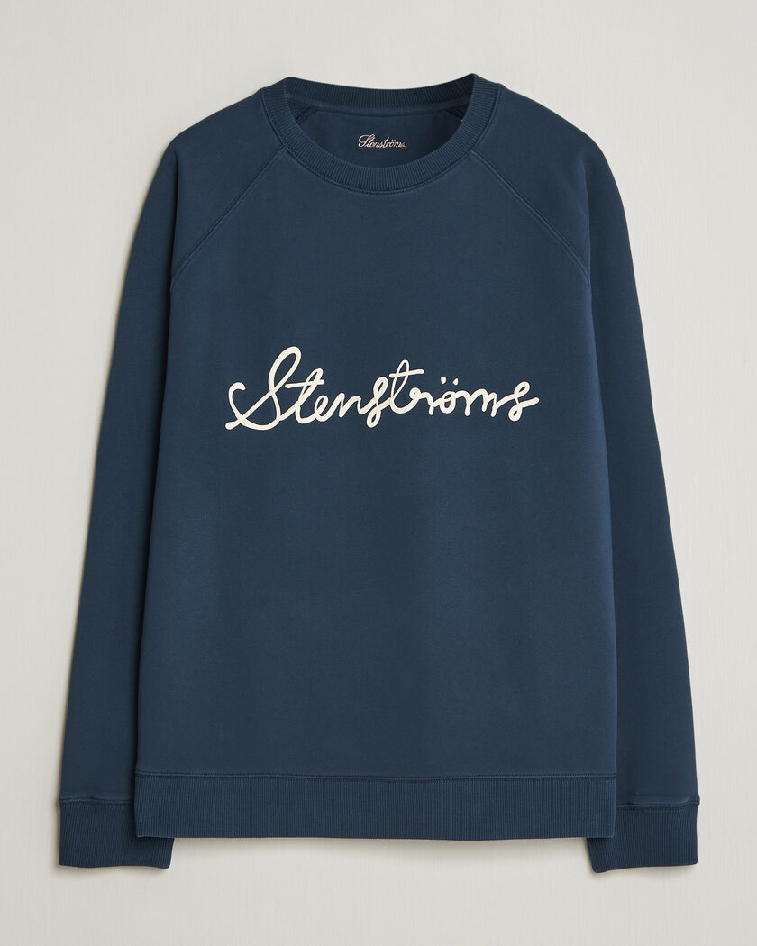 Stenströms Raglan Crew Logo Sweater Navy – Blu