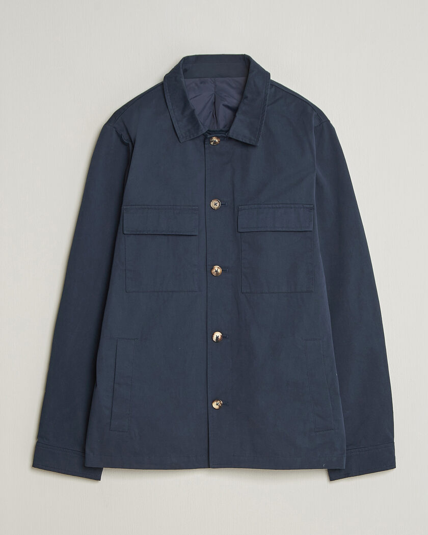 Stenströms Cotton Twill Overshirt Navy – Blu