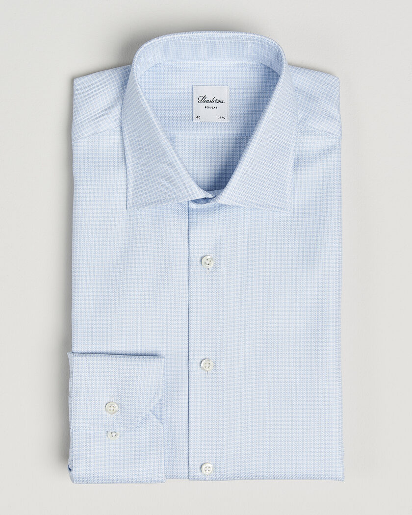 Stenströms Regular Fit Micro Structure Shirt Light Blue – Blu