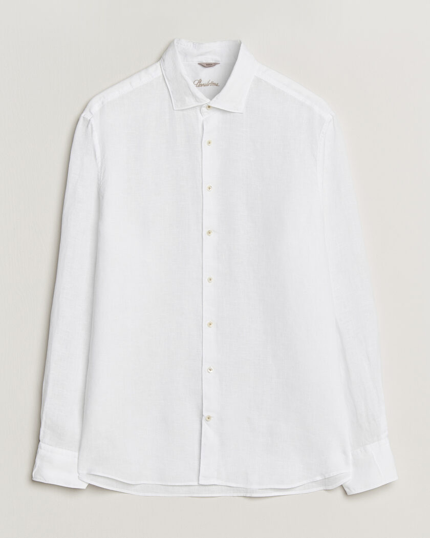 Stenströms Regular Fit Cut Away Linen Shirt White – Bianco