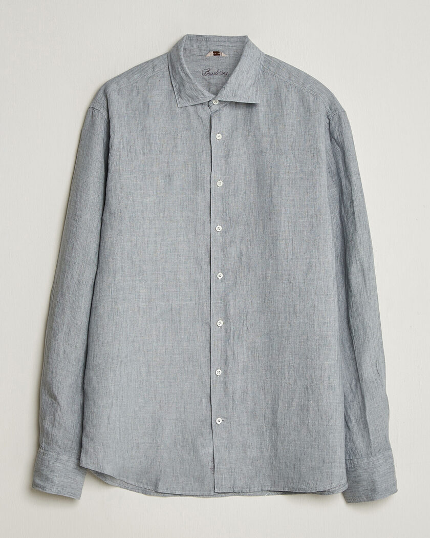 Stenströms Regular Fit Cut Away Linen Shirt Grey – Grigio