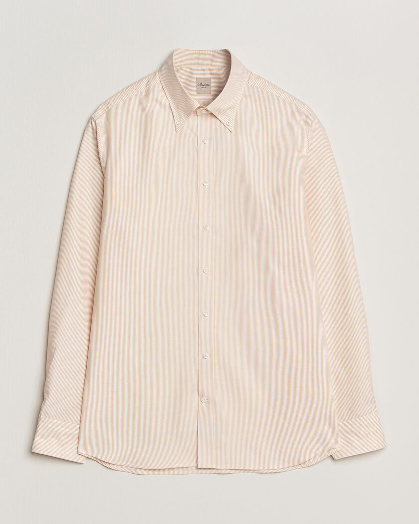Stenströms Regular Fit Thin Striped Oxford Shirt Orange – Arancione