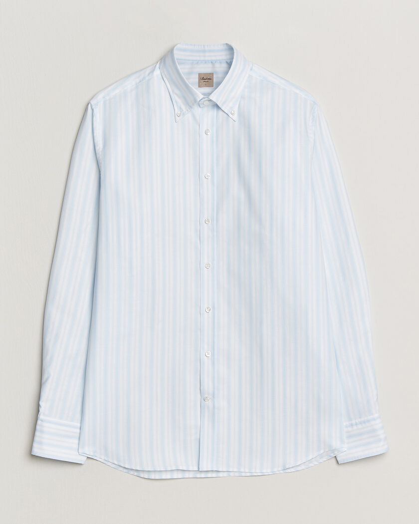 Stenströms Regular Fit Striped Oxford Shirt Light Blue – Blu
