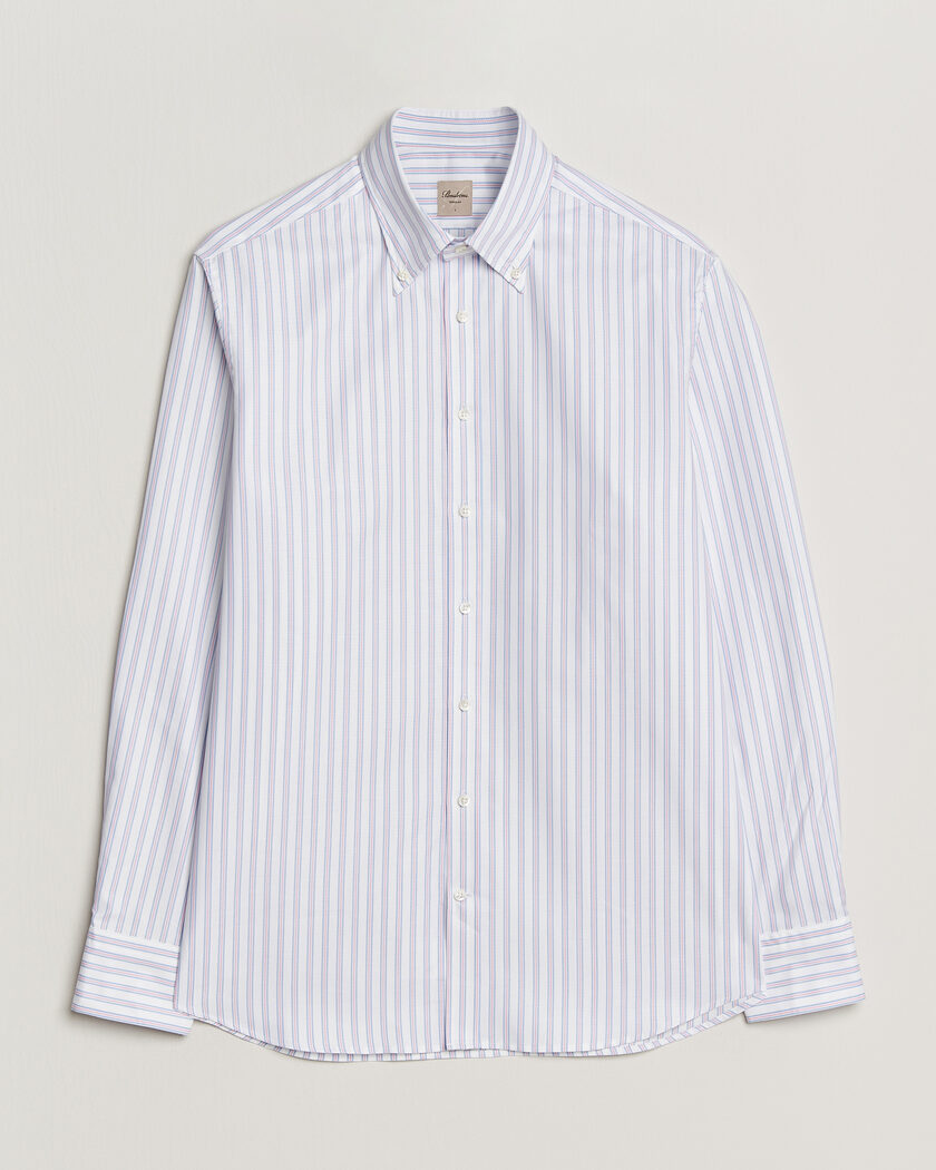 Stenströms Regular Fit Multi Striped Oxford Shirt Blue/Pink – Bianco