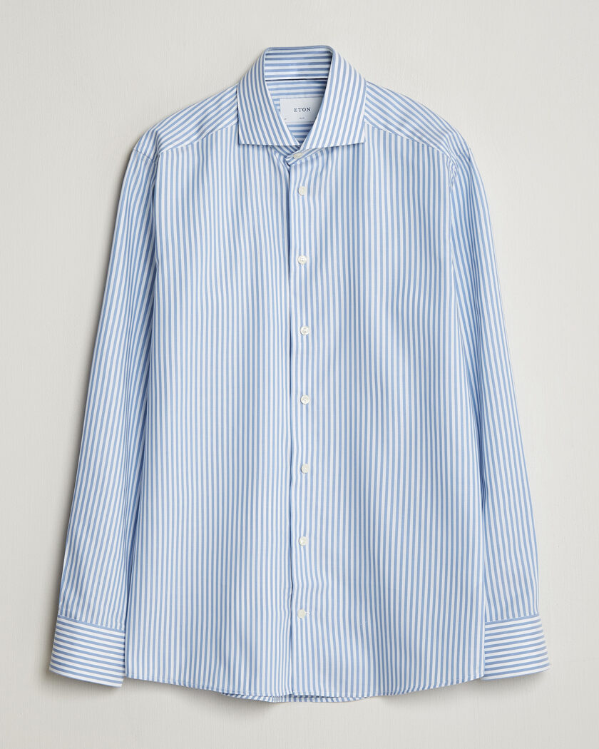 Eton Slim Fit Signature Oxford Striped Shirt Light Blue – Blu