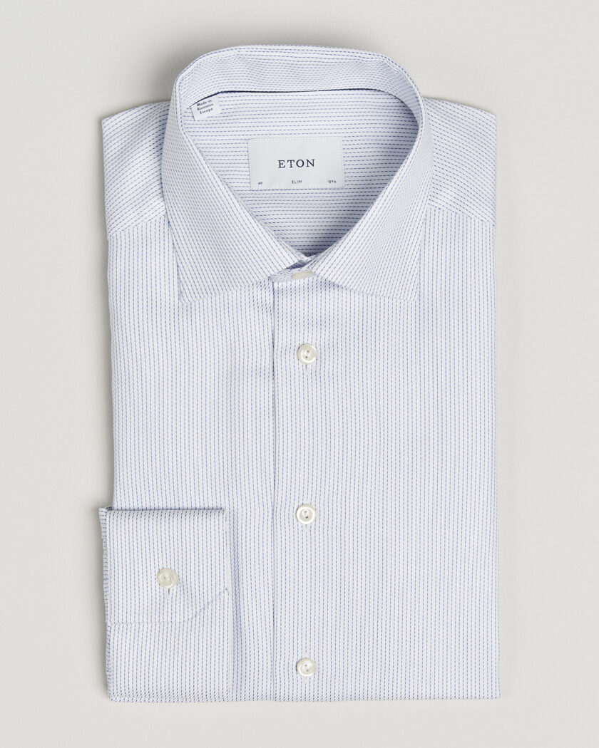 Eton Slim Fit Signature Twill Structured Shirt Light Blue – Blu